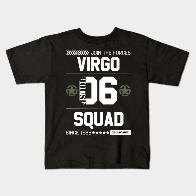 Zodiac Majesty Virgo Squad White Kids T-Shirt by ZodiacMajesty